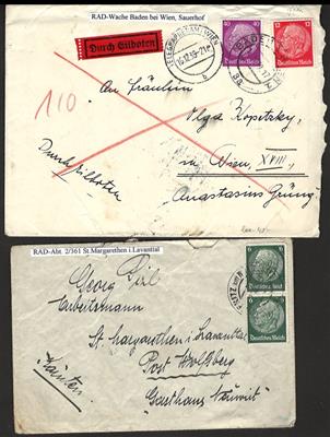 Poststück - Partie Poststücke RAD - Einheiten in der Ostmark, - Stamps