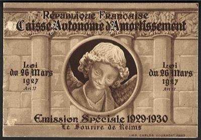 ** - Frankreich Markenheftchen der Nr. 248 ("Das Lächeln von Reims") mit 2 Heftchenblättern, - Francobolli