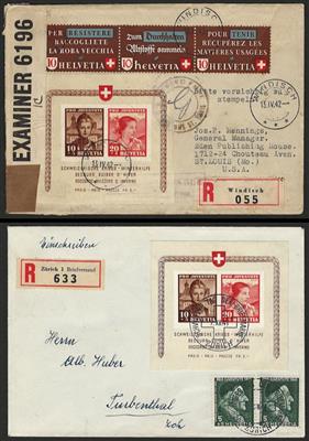 **/*/gestempelt/Poststück - Spezialpartie Schweiz Pro Juventute 1941/44, - Známky