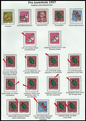 **/*/gestempelt/Poststück - Spezialpartie Schweiz Pro Juventute 1957/75, - Briefmarken