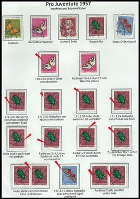 **/*/gestempelt/Poststück - Spezialpartie Schweiz Pro Juventute 1957/75, - Známky