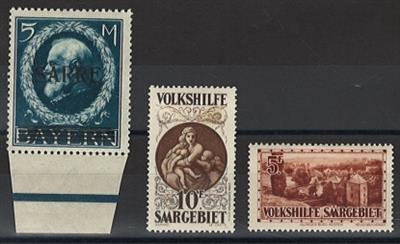 */** - Schöne Sammlung Saargebiet Ausg. 1920/1959 m. Dienstm. u.a. Nr. 30 Randstück ** leicht gummibügig, - Briefmarken