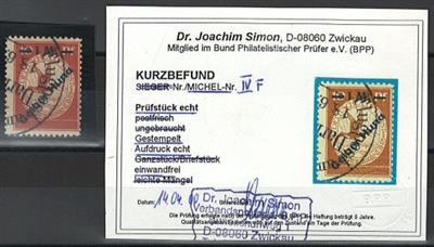 gestempelt - D.Reich Nr. IVF (Plattenfehler "Huna"), - Briefmarken