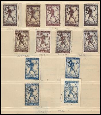 Jugoslawien **/*/gestempelt/Briefstück - ca.1918/20 SpezialPartie mit vielen Abarten, - Francobolli