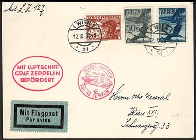 Poststück - Landungsfahrt nach Genf 1934, - Briefmarken