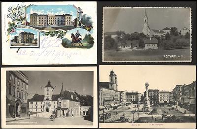 Poststück - Partie AK OÖ u.a. mit Roitham - Wels - Lambach - Schwanenstadt - Linz etc., - Briefmarken