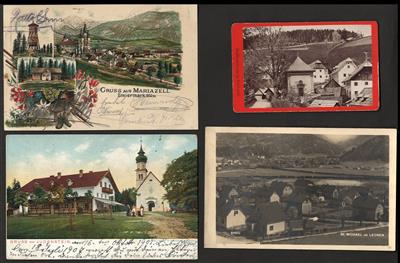 Poststück - Partie AK steiermark u.a. mit Judenstein - St. Michael - Frein - Mariazell - Wegscheid - Aflenz etc., - Briefmarken