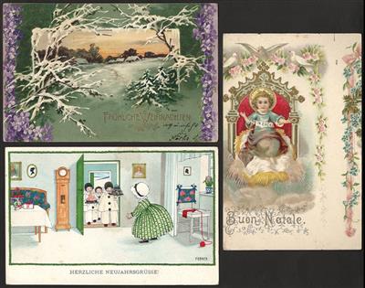 Poststück - Partie Motivkarten u.a. mit Weihnachten - Neujahr, - Briefmarken