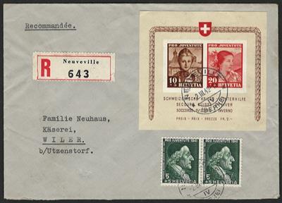Poststück - S hweiz Block Nr. 6 (Pro Juventute) in 2 Varianten, - Známky
