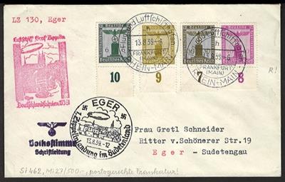 Poststück - Zeppelinpost - EGER - Fahrt 13.8. 1939, - Známky