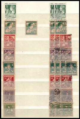 **/*/gestempelt - Partie Schweiz ab 1913 u.a. mit div. Pro Juventute - Ausg., - Briefmarken und Ansichtskarten