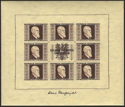 ** - Österr. - RENNERBLOCK, - Briefmarken und Ansichtskarten