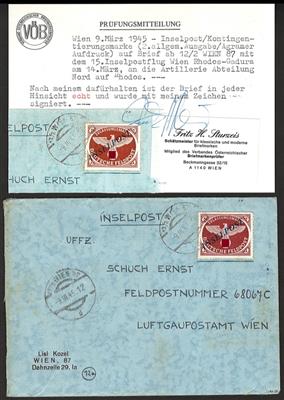 Poststück - D. Feldpost WK II - 10B auf Feldpostbrief vom 9.3. 1945 von Wien an Feldpostnr. 68067C über LGPA Wien, - Francobolli