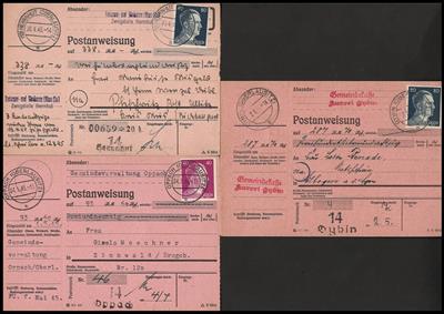 Poststück - D.Reich/Oberlausitz 1945 3 April/Mai Anweisungs-Überroller aus (10) Herrnhut, - Francobolli