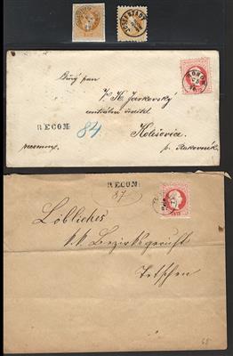 Poststück /gestempelt - Österr. 1870/1882 - kl. Partie Fingerhutstempel meist auf Poststück, - Stamps