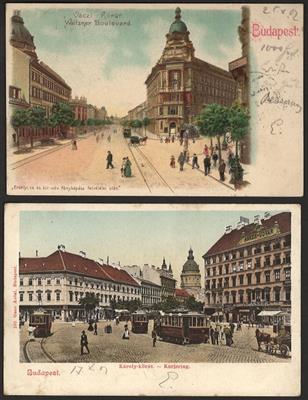 Poststück - Partie AK Budapest u.a. mit Klappkarte, - Briefmarken und Ansichtskarten