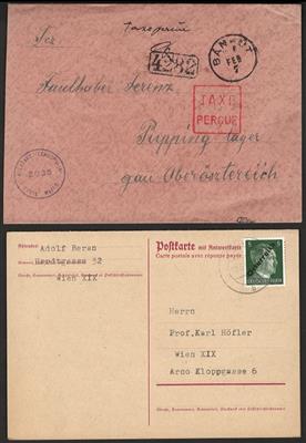 Poststück - Partie Belege Österreich 1945/46 dabei div. Aufdruckfrankaturen, - Francobolli