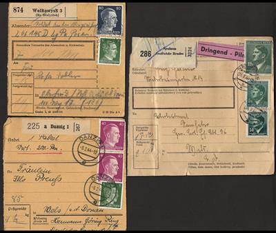 Poststück - Reichh. tls. verschied. Paketkarten - Briefmarken und Ansichtskarten