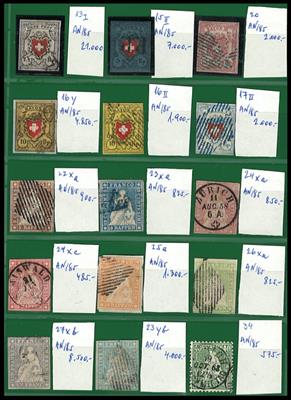 gestempelt/**/* - Interessante Partie Schweiz Ausgabe 1850/1960, - Briefmarken und Ansichtskarten