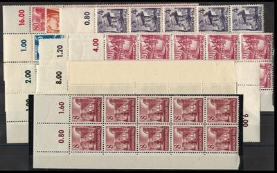 ** - Franz. Zone - Rheinland Pfalz Nr. 32/41 in Einheiten zu 10 Stück, - Stamps