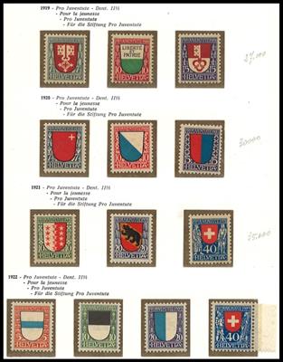 **/gestempelt -Schweiz - meist postfr. Teilsammlg. 1919/1963 u. div. Dubl. aus ca. 1949/1962, - Briefmarken