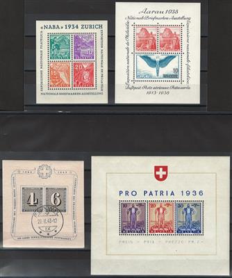 */gestempelt - Schweiz - NABA Block * u. 3 weitere Bl., - Stamps