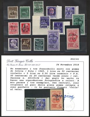 ** - Jugoslawien - Ausgabe f. Istrien Nr. Ia/Ii - IIa/IIc und IIIa/IIIc, - Stamps