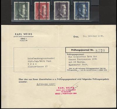 ** - Österr. 1945 - Grazer Markwerte FETT, - Briefmarken