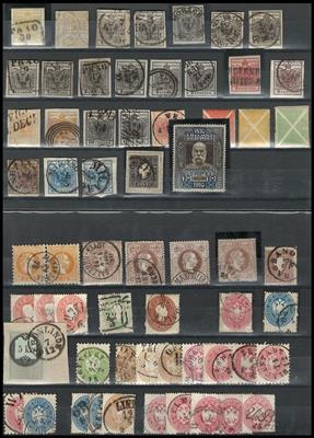 gestempelt/*/(*)/Briefstück - Partie Österr. Monarchie ab 1850 u.a. mit 10K 1910 * (Gummi getönt), - Francobolli