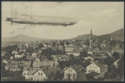 Poststück - Österr. 1913 - ZeppelinKarte zu 5 Heller m. Stpl. "ZEPPELINSCHIFF SACHSEN 20. OKTOBER 1913 FLUGPLATZ HAIDA, - Briefmarken