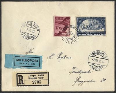 Poststück - Österr. WIPA glatt mit - Briefmarken