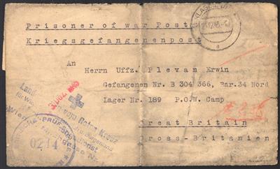 Poststück - Österreicher in britischer Kriegsgefangenschaft in GB um 1945, - Francobolli
