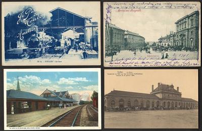 Poststück - Kl. Partie AK "Bahnhöfe" - Motiv- und Ansichtskarten