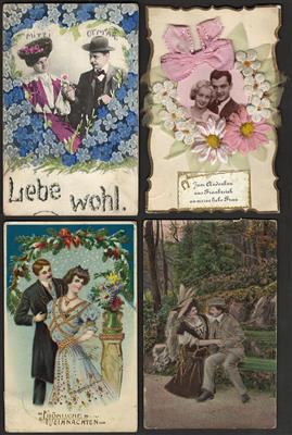 Poststück - Partie AK meist Liebespaare, - Motiv- und Ansichtskarten
