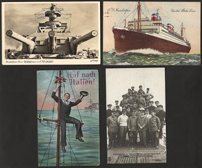 Poststück - Partie Motivkarten Binnen - und Hochseeschiffahrt u.a. mit D. Kriegsmarine, - Motiv- und Ansichtskarten