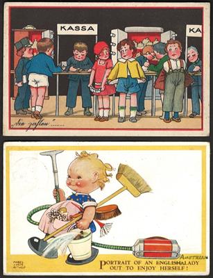 Poststück Partie Motivkarten "Frauen" - "Kinder" und etwas "Männer", - Motiv- und Ansichtskarten