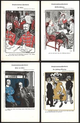 Poststück - Partie Motivkarten u.a. 4 Stück Simplicissimus - Kinder etc., - Motiv- und Ansichtskarten