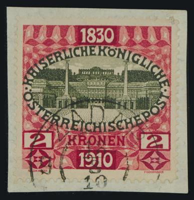 Briefstück - Österr. 1910 - 2 K mit zartem Ersttagsstpl. "ZADAR 18/8/10", - Stamps