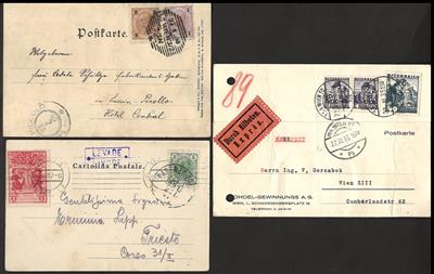 Poststück - ca. 110 Ansichtskarten bzw. Briefe und Postbelege, - Známky