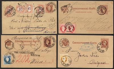 Poststück - Österr. Ausg. 1867 - Kl. partie Ganzsachen mit Ausland - Reko - Nachporto etc., - Francobolli