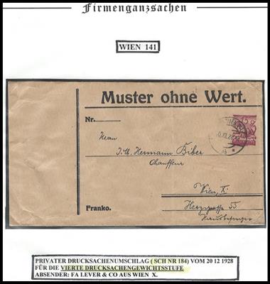 Poststück - Österr. I. Rep. - Portostufensammlung meist Ausg. Ziffern - Serie, - Stamps