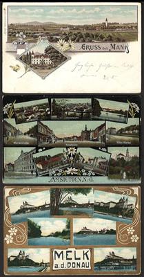 Poststück - Partie AK NÖ u.a. mit - Briefmarken und Ansichtskarten