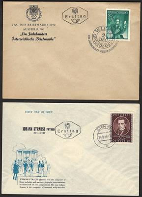 Poststück - Sammlung  Österr. 1949/2008 FDCs etc. u.a. div. Bautenwerte u. Ortsstpl., - Francobolli