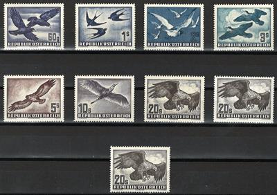 ** - Österr. - Flug 1950/53 überkompl., - Briefmarken und Ansichtskarten