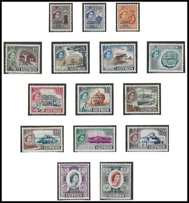 ** - Sammlung Griechenland und Zypern je 1958/68, - Briefmarken und Ansichtskarten