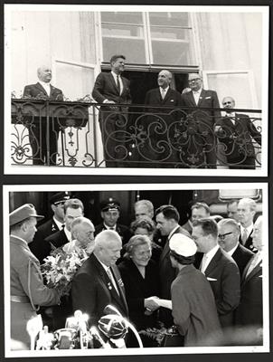 Poststück - 2 Pressefotosim AK - Format vom Treffen Chrustschow- Kennedy in Wien und 1 Bildkurier zum Treffen, - Briefmarken und Ansichtskarten