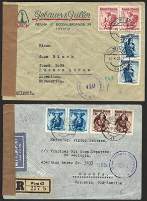 Poststück - Österr. - Partie Poststücke Trachten II u.a. mit Rekopost, - Briefmarken und Ansichtskarten