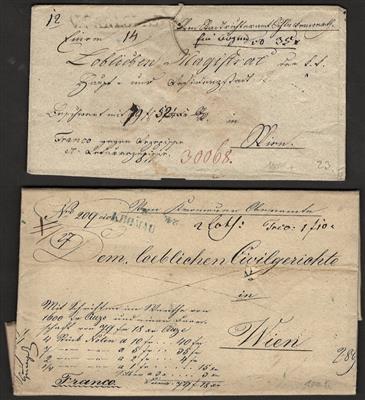 Poststück - Österreich 23 diverse vorphil. Briefe aus Böhmen und Mähren mit diversen Abstempelungen und Tax-Vermerken, - Briefmarken und Ansichtskarten