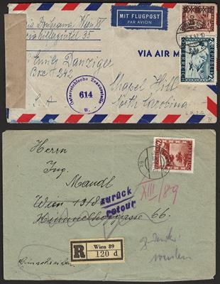 Poststück - Partie Poststücke Bunte Landschaft u.a. mit Rekopost, - Briefmarken und Ansichtskarten