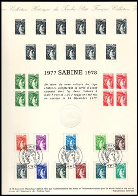 Poststück - Frankreich - Reichh. Sammlung "Collection der Historique du Timbre Poste Francaise" aus 1978/1986, - Briefmarken